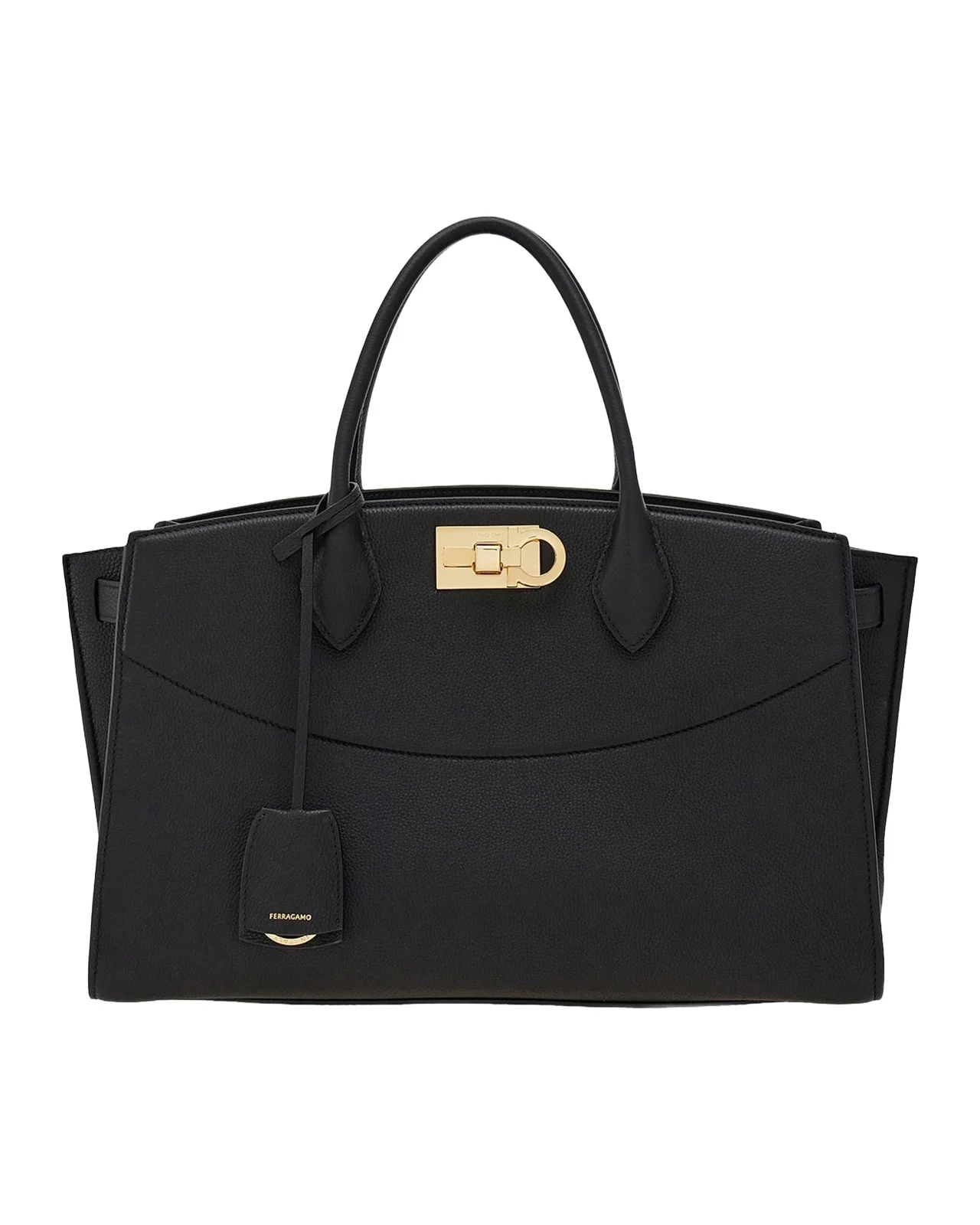 New Studio Medium Leather Top Handle Bag