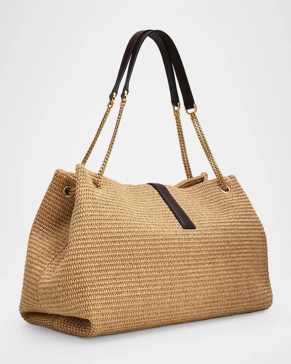 Ferragamo New Line Raffia Tote Bag | Thumbnail 3
