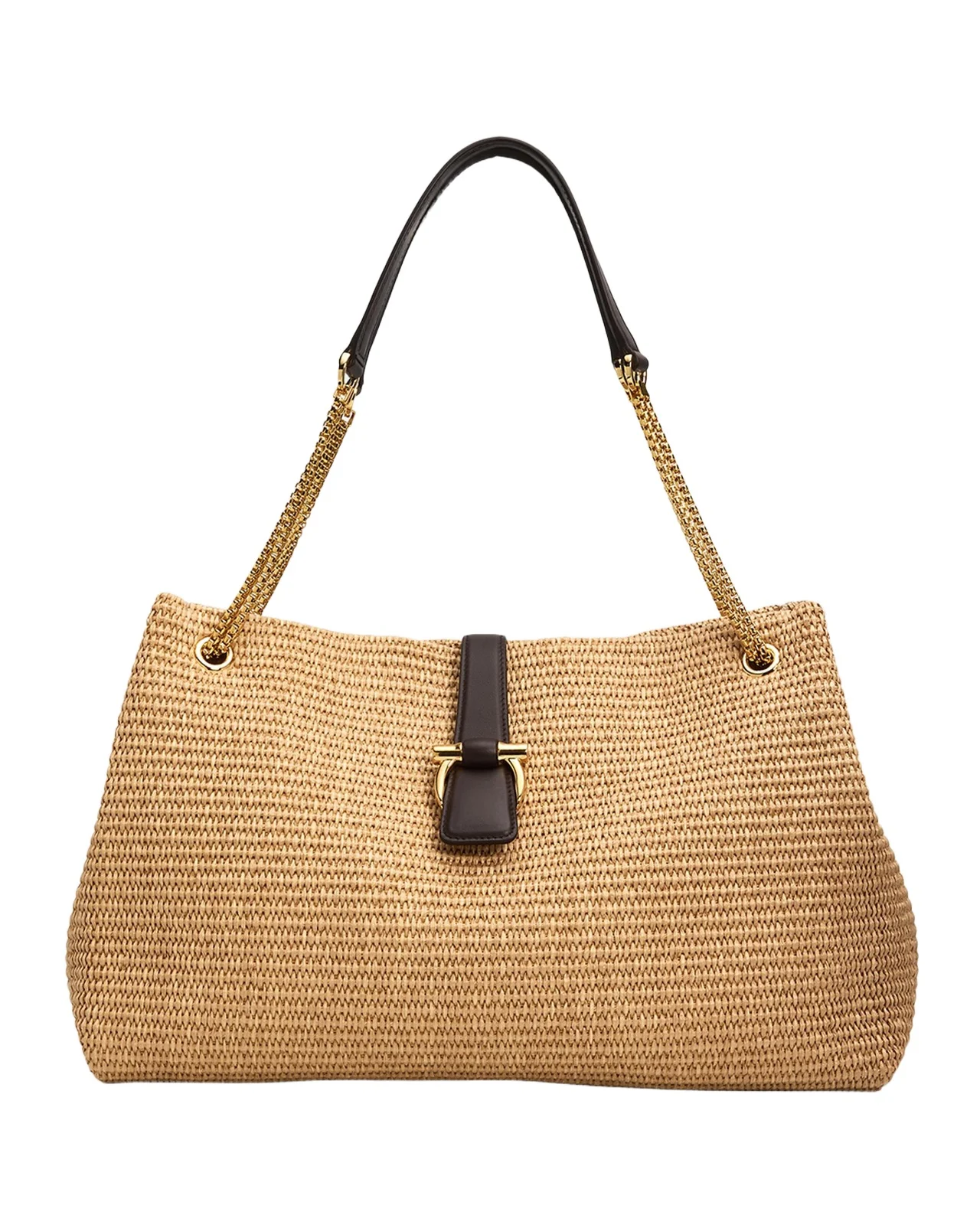 Ferragamo New Line Raffia Tote Bag