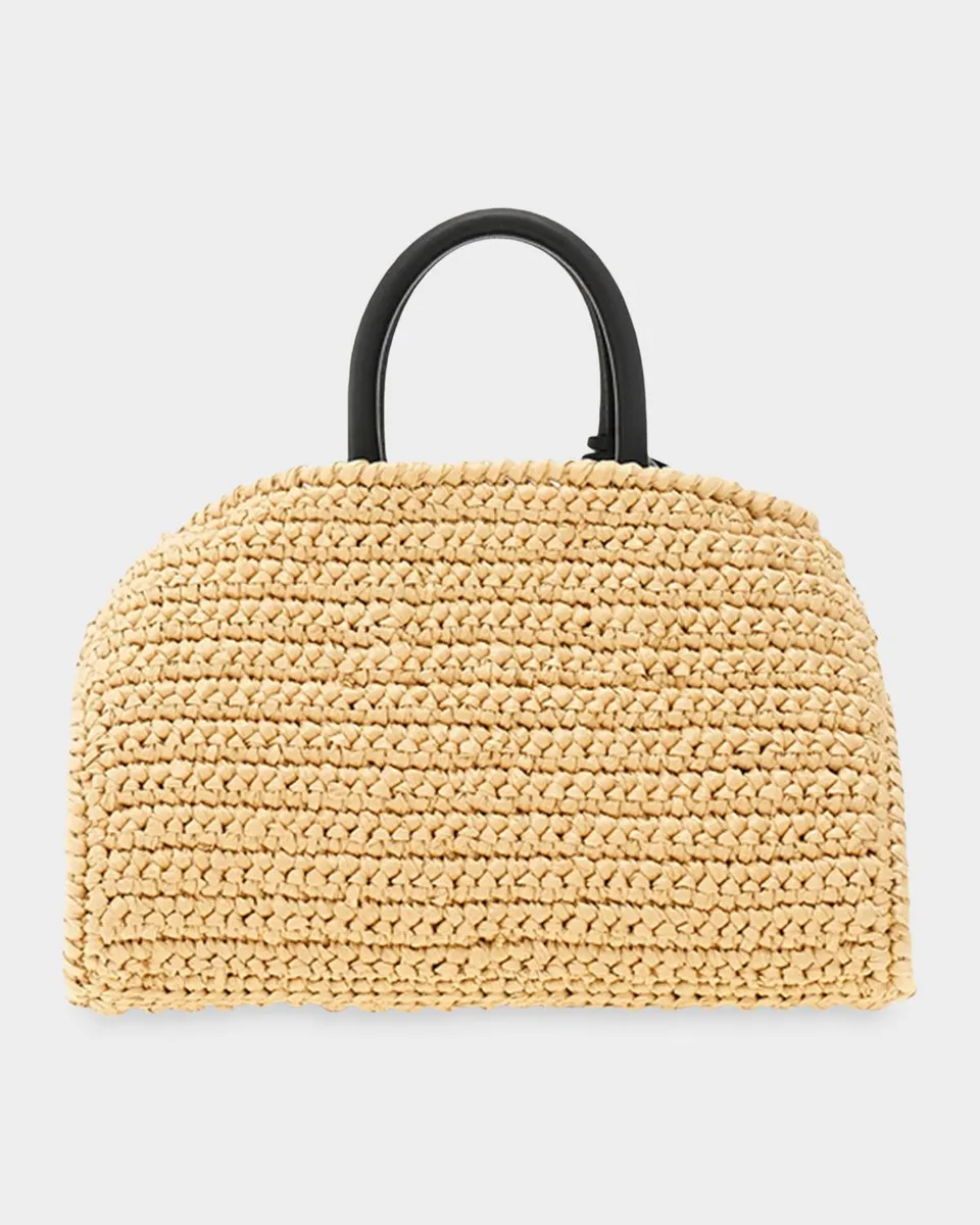 Ferragamo Hug Mini Crochet Raffia Top-Handle Bag | Thumbnail 3 Ferragamo Hug Mini Crochet Raffia Top-Handle Bag | Thumbnail 3