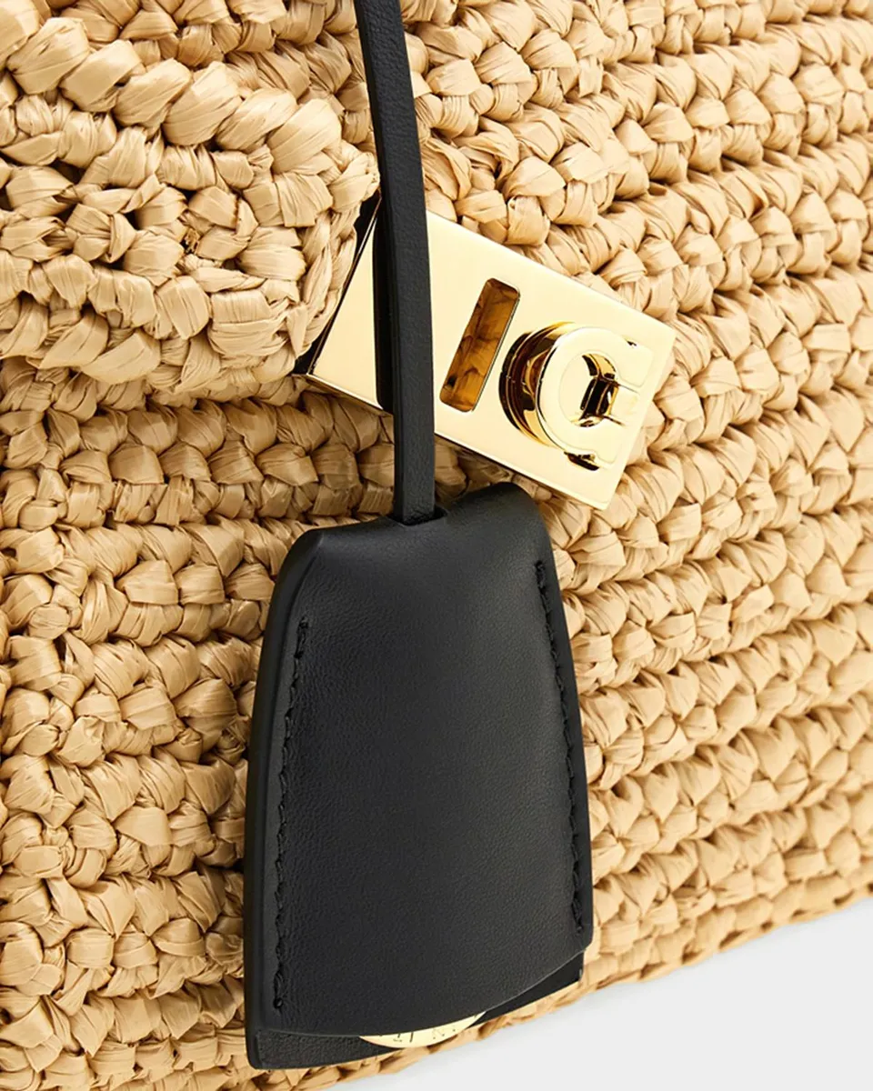 Ferragamo Hug Mini Crochet Raffia Top-Handle Bag | Thumbnail 6 Ferragamo Hug Mini Crochet Raffia Top-Handle Bag | Thumbnail 6