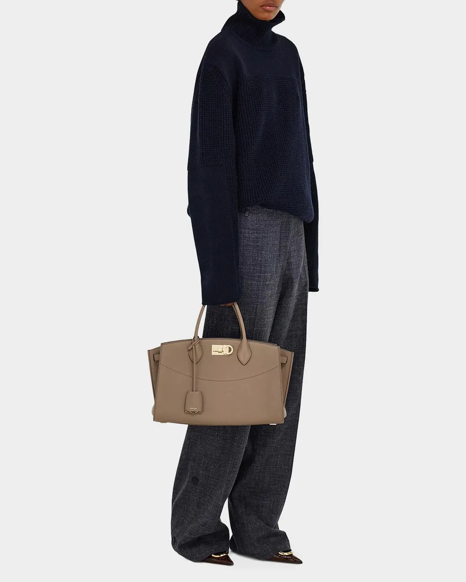 Ferragamo New Studio Soft Large Leather Top Handle Bag | Thumbnail 2 Ferragamo New Studio Soft Large Leather Top Handle Bag | Thumbnail 2