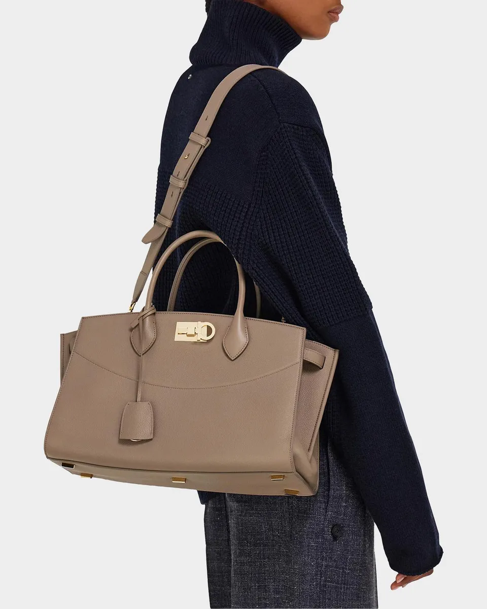 Ferragamo New Studio Soft Large Leather Top Handle Bag | Thumbnail 5 Ferragamo New Studio Soft Large Leather Top Handle Bag | Thumbnail 5