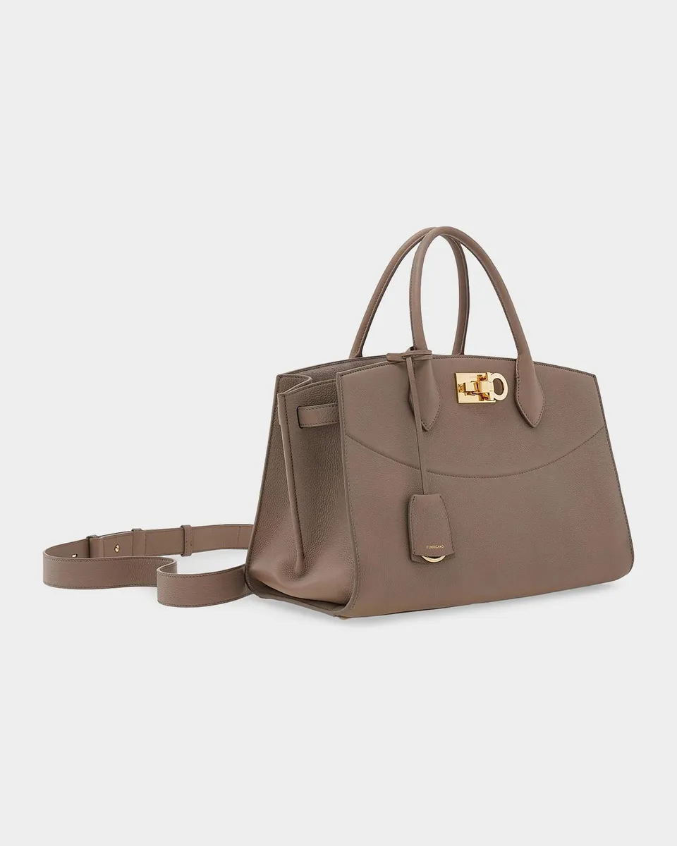 Ferragamo New Studio Soft Large Leather Top Handle Bag | Thumbnail 7 Ferragamo New Studio Soft Large Leather Top Handle Bag | Thumbnail 7