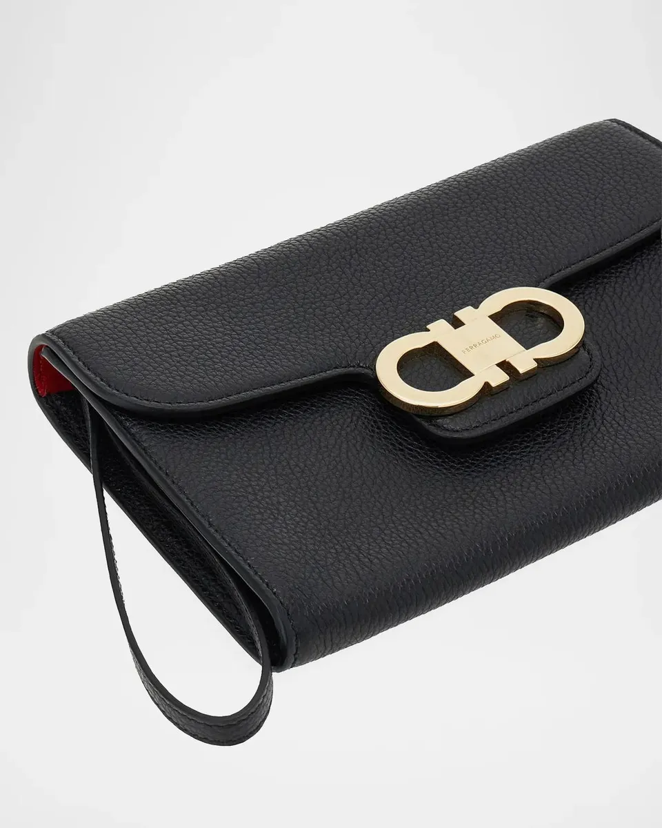 Ferragamo Double Gancini Leather Clutch | Thumbnail 5 Ferragamo Double Gancini Leather Clutch | Thumbnail 5