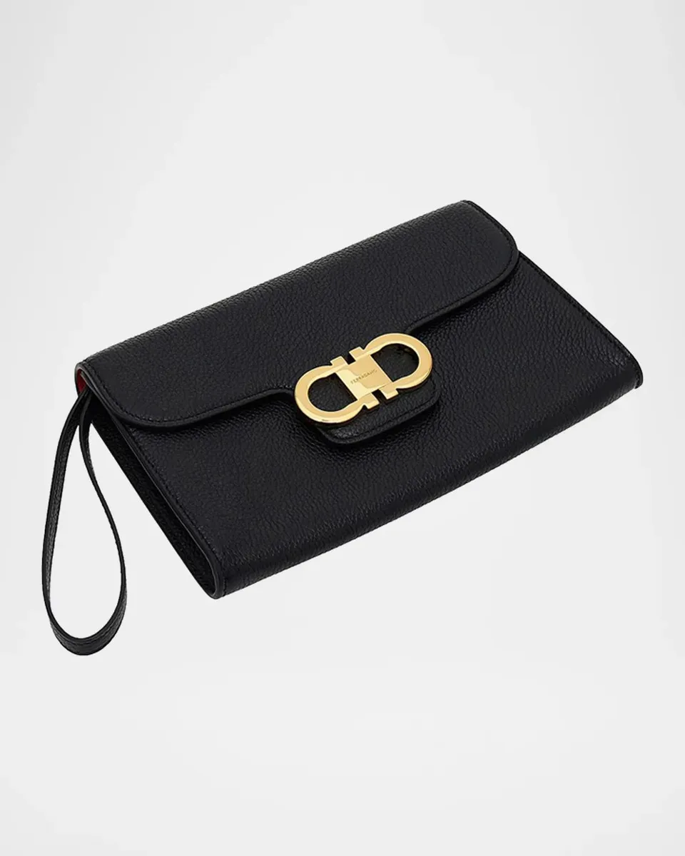 Ferragamo Double Gancini Leather Clutch | Thumbnail 6 Ferragamo Double Gancini Leather Clutch | Thumbnail 6