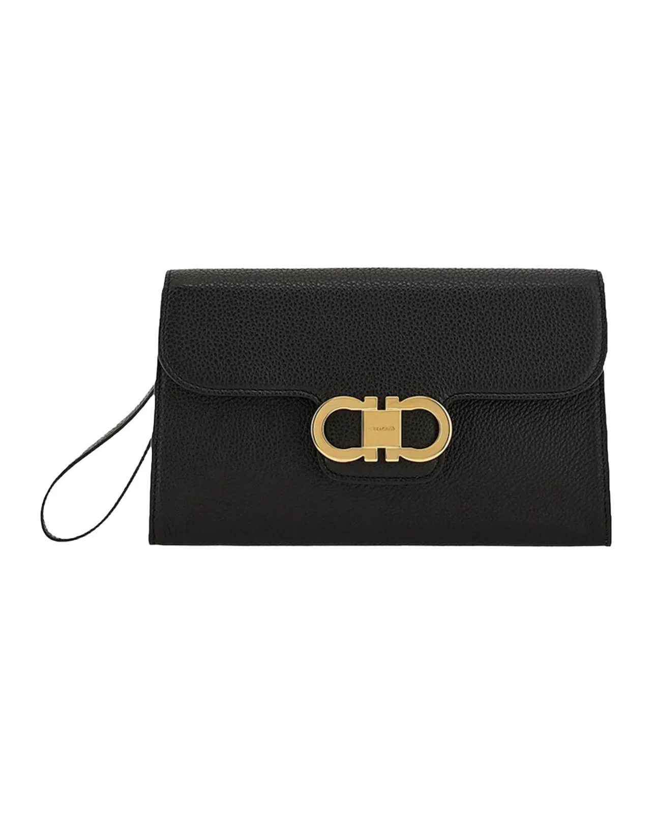 Double Gancini Leather Clutch Double Gancini Leather Clutch