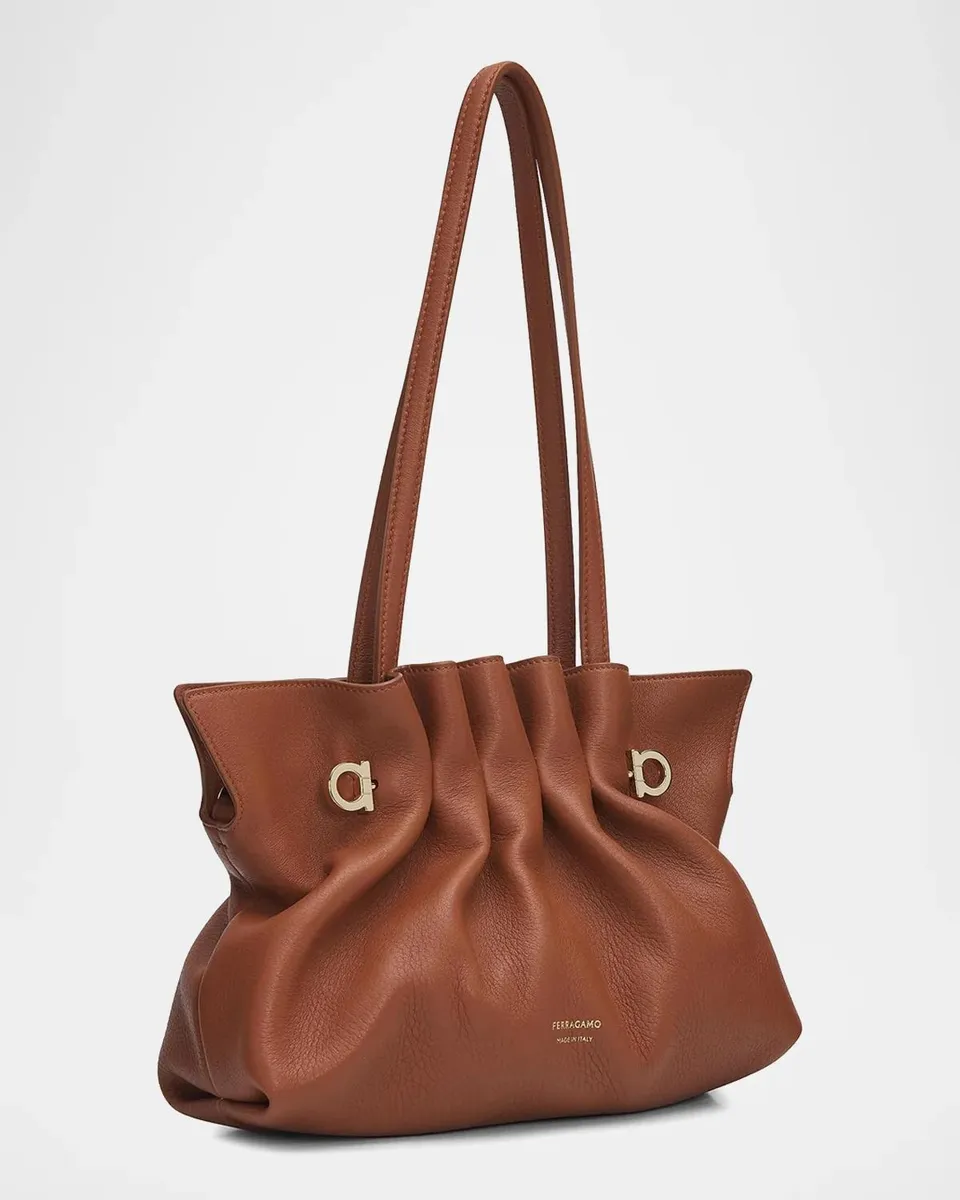Ferragamo Soft Grain Leather Shoulder Bag | Thumbnail 3 Ferragamo Soft Grain Leather Shoulder Bag | Thumbnail 3