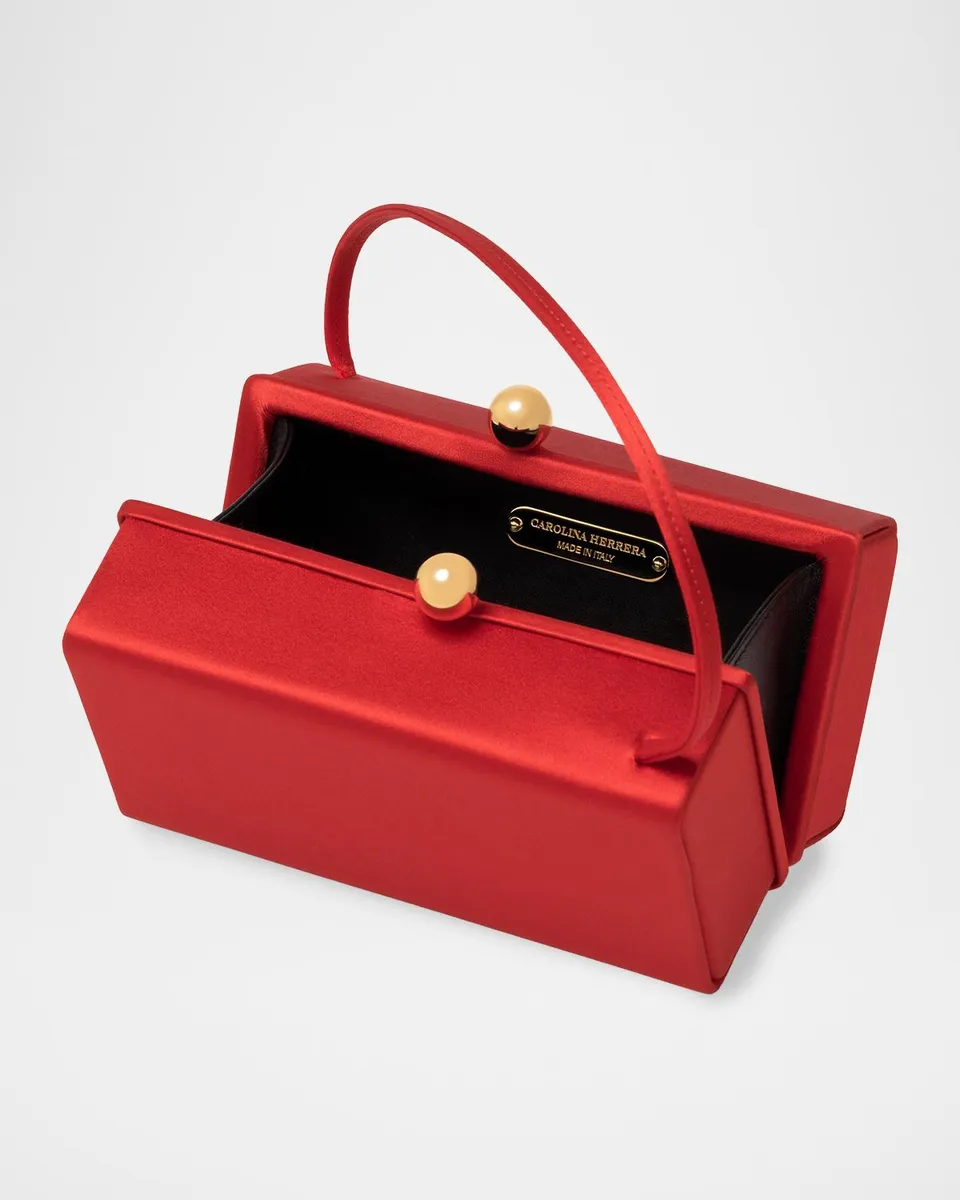 Carolina Herrera Mimi Kiss-Lock Satin Top-Handle Bag | Thumbnail 3 Carolina Herrera Mimi Kiss-Lock Satin Top-Handle Bag | Thumbnail 3
