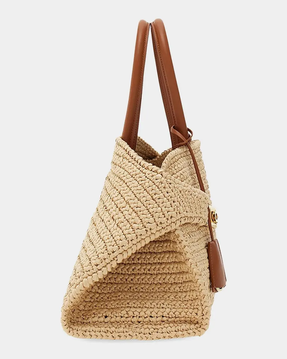 Ferragamo Hug Medium Gancini Raffia Top Handle Bag | Thumbnail 7