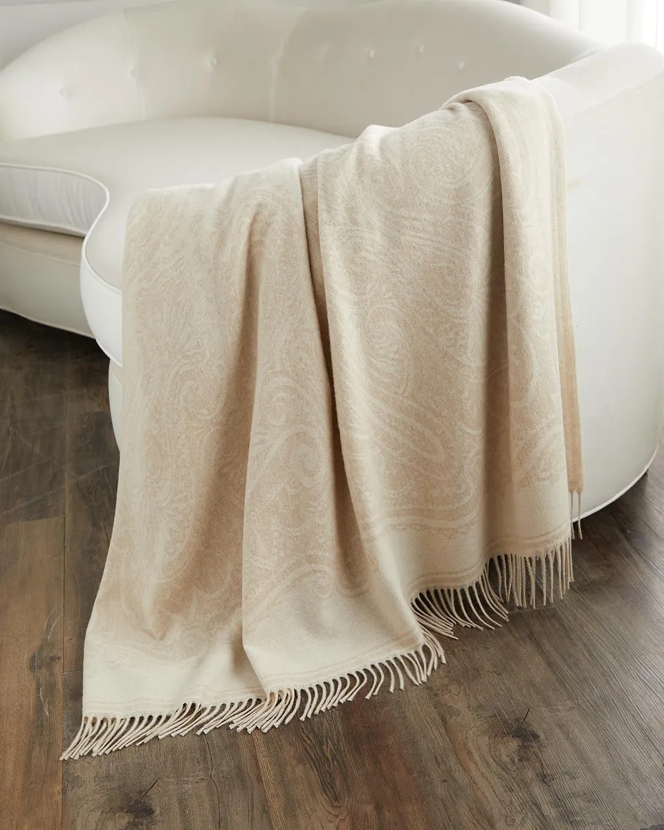 Etro Fringed Wool-Blend Throw, 55" x 71" | Thumbnail 2