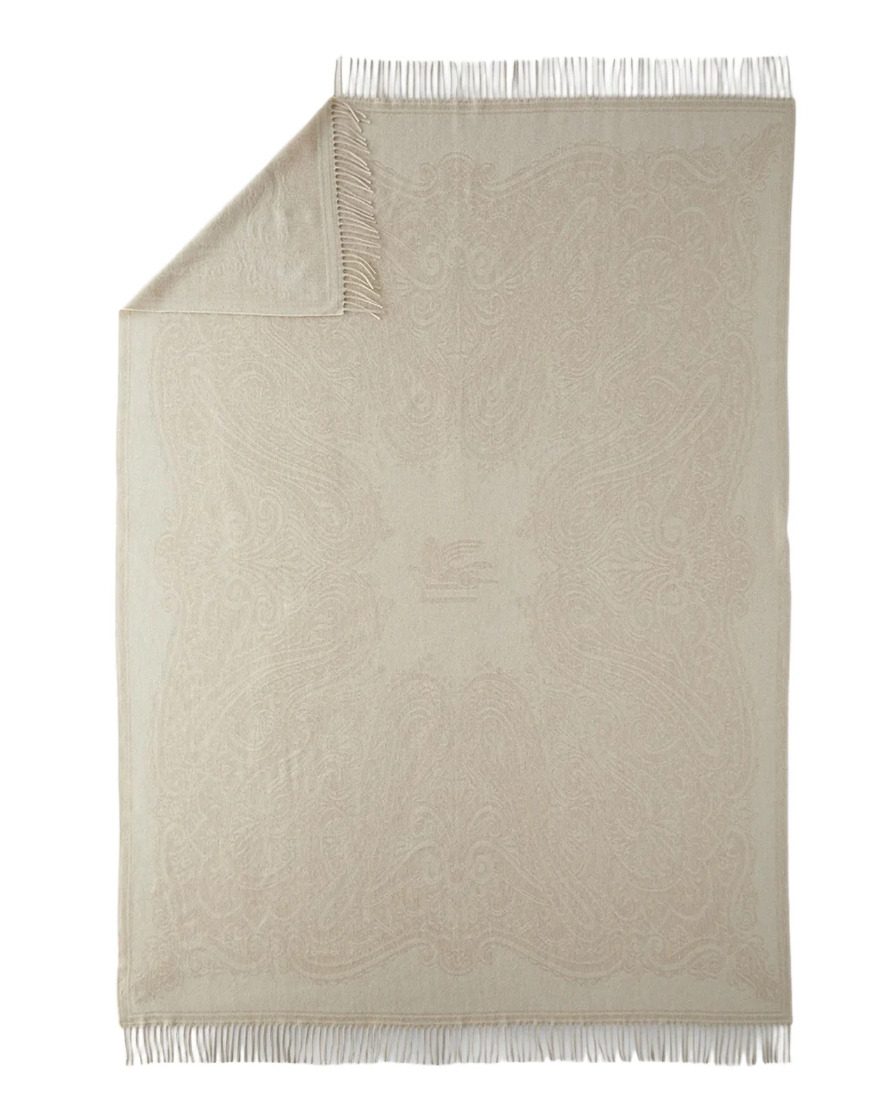 Etro Fringed Wool-Blend Throw, 55" x 71"