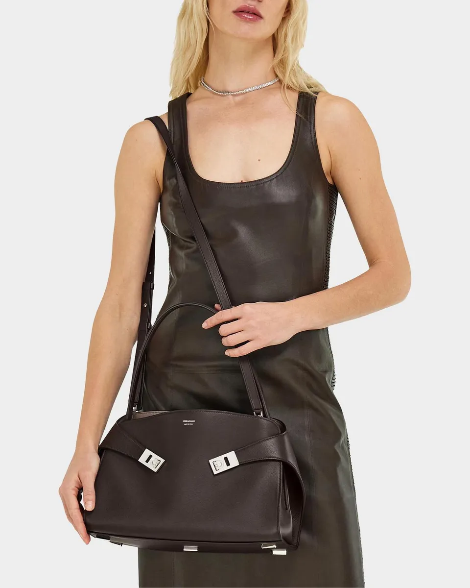 Ferragamo Hug Medium Leather Top-Handle Bag | Thumbnail 2 Ferragamo Hug Medium Leather Top-Handle Bag | Thumbnail 2