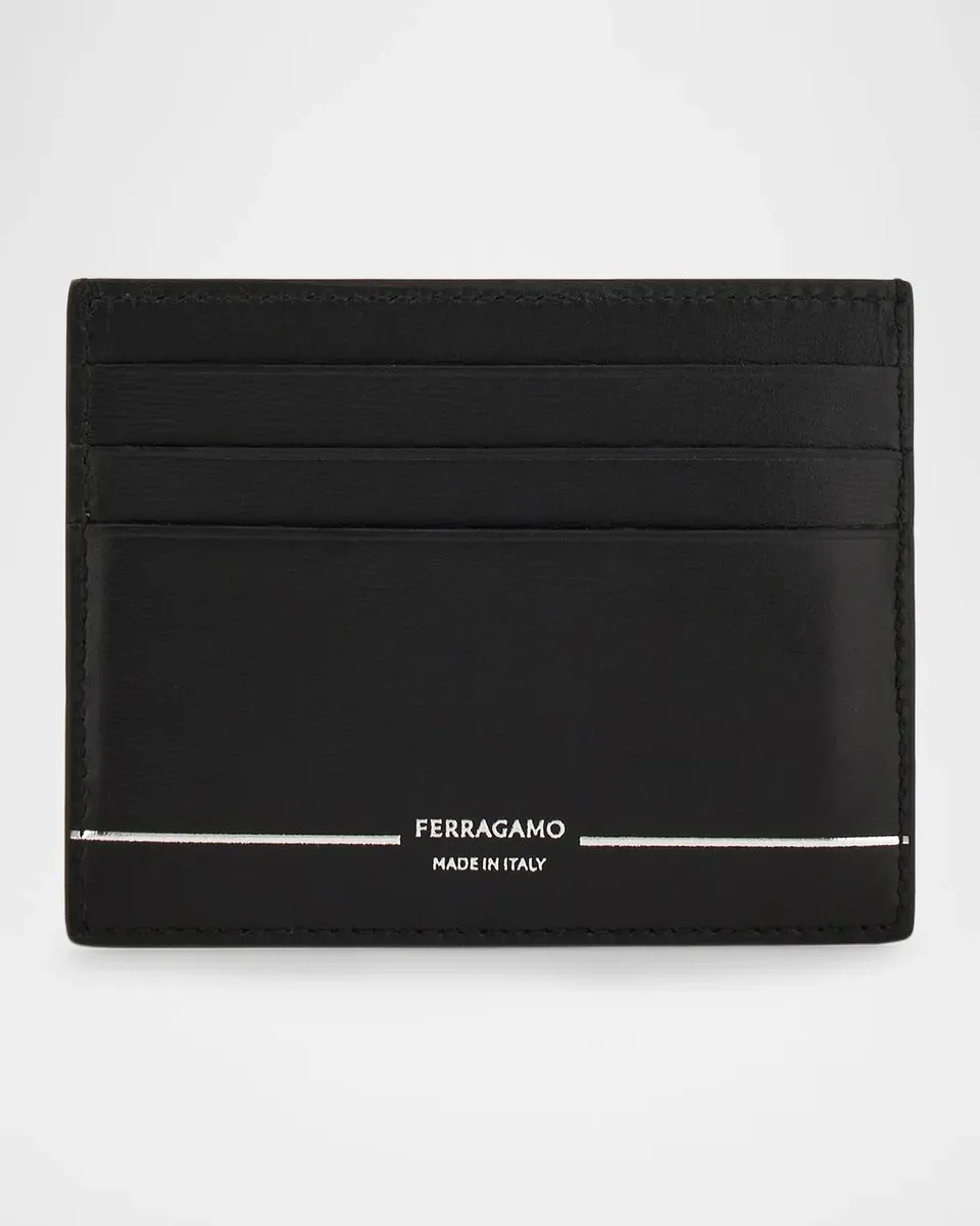 Ferragamo Men's Gancini Leather Card Holder | Thumbnail 3