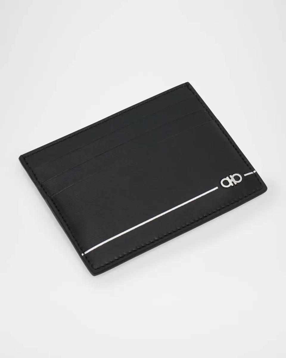 Ferragamo Men's Gancini Leather Card Holder | Thumbnail 4