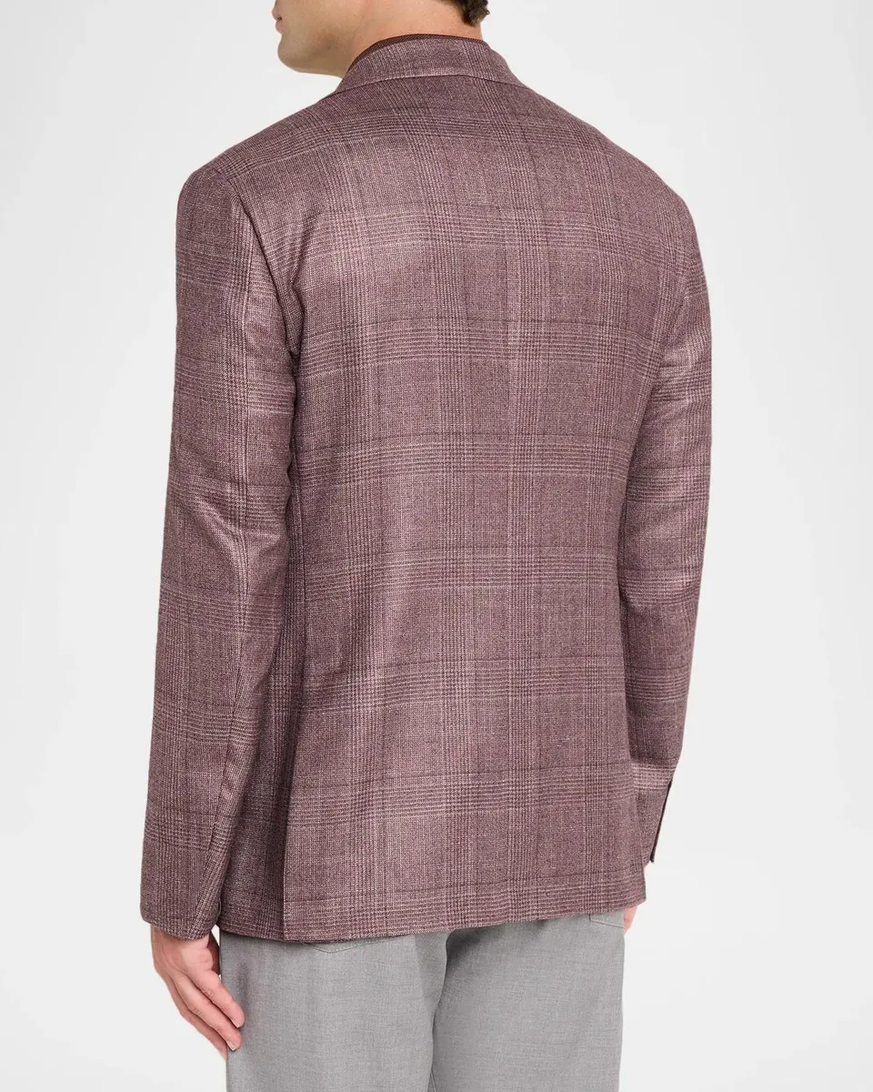 Canali Men's Kei Glen Plaid Two-Button Sport Coat | Thumbnail 3