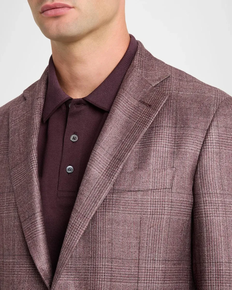Canali Men's Kei Glen Plaid Two-Button Sport Coat | Thumbnail 5