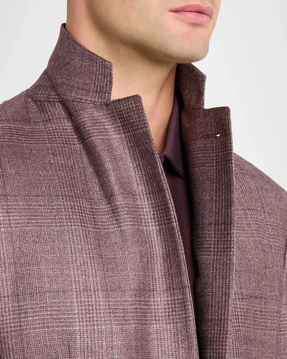 Canali Men's Kei Glen Plaid Two-Button Sport Coat | Thumbnail 7