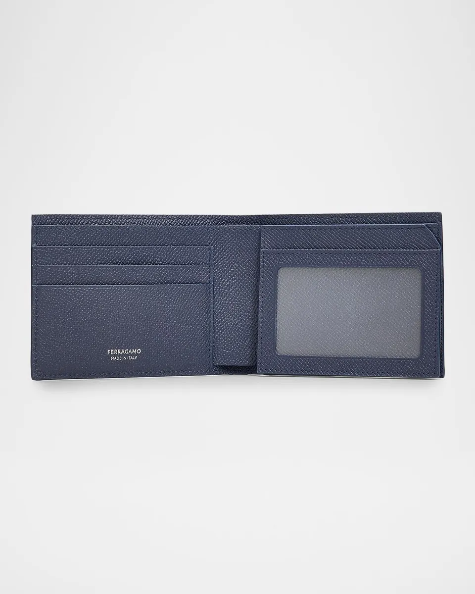 Ferragamo Men's Leather Micro-Gancio Bifold Wallet | Thumbnail 3 Ferragamo Men's Leather Micro-Gancio Bifold Wallet | Thumbnail 3