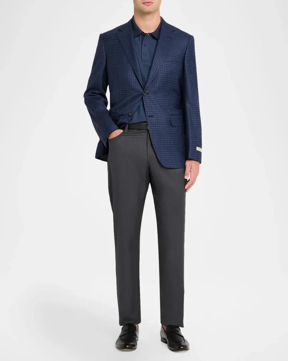 Canali Men's Micro-Check Wool Sport Coat | Thumbnail 2