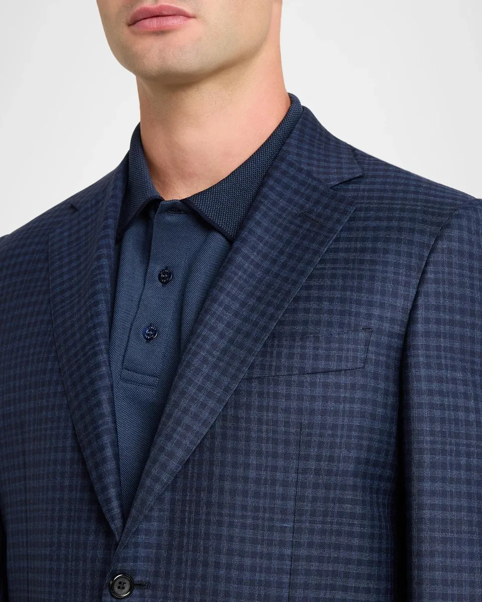 Canali Men's Micro-Check Wool Sport Coat | Thumbnail 5
