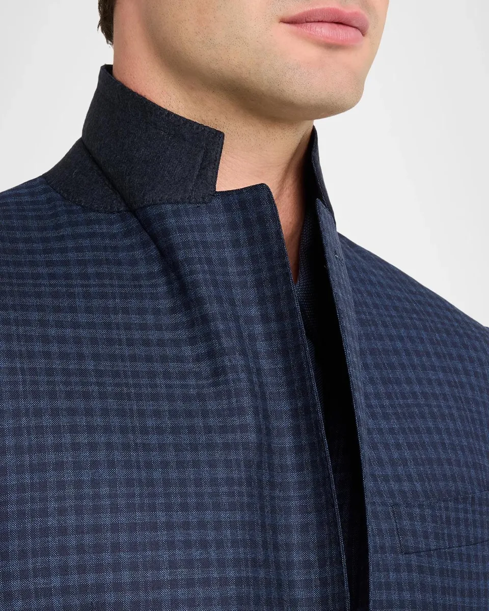 Canali Men's Micro-Check Wool Sport Coat | Thumbnail 7