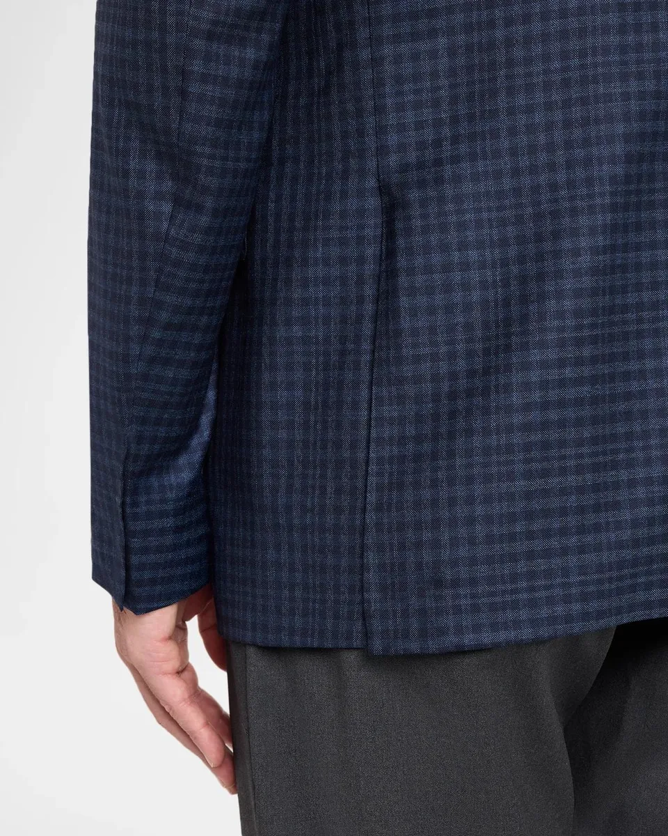 Canali Men's Micro-Check Wool Sport Coat | Thumbnail 8