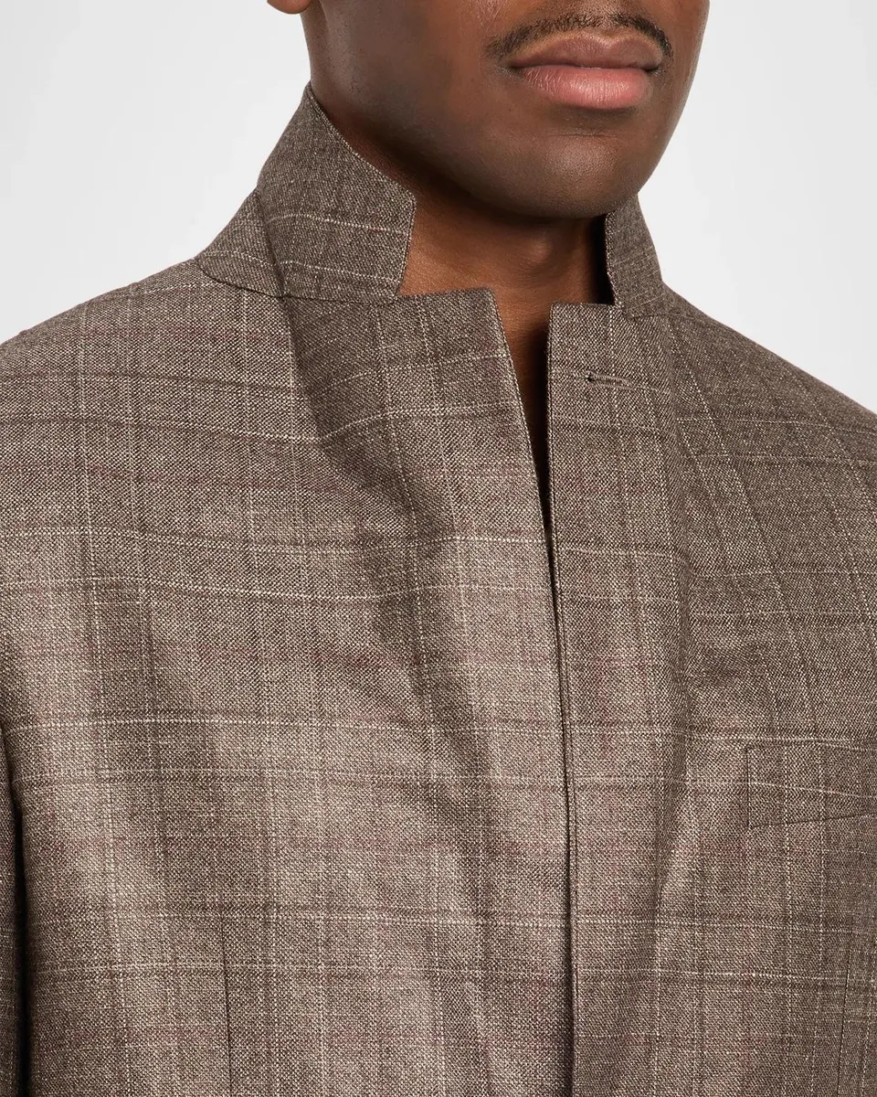 Canali Men's Plaid Silk-Cashmere Two-Button Sport Coat | Thumbnail 7