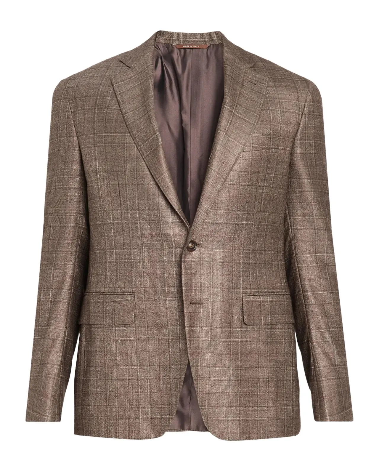Canali Men's Plaid Silk-Cashmere Two-Button Sport Coat