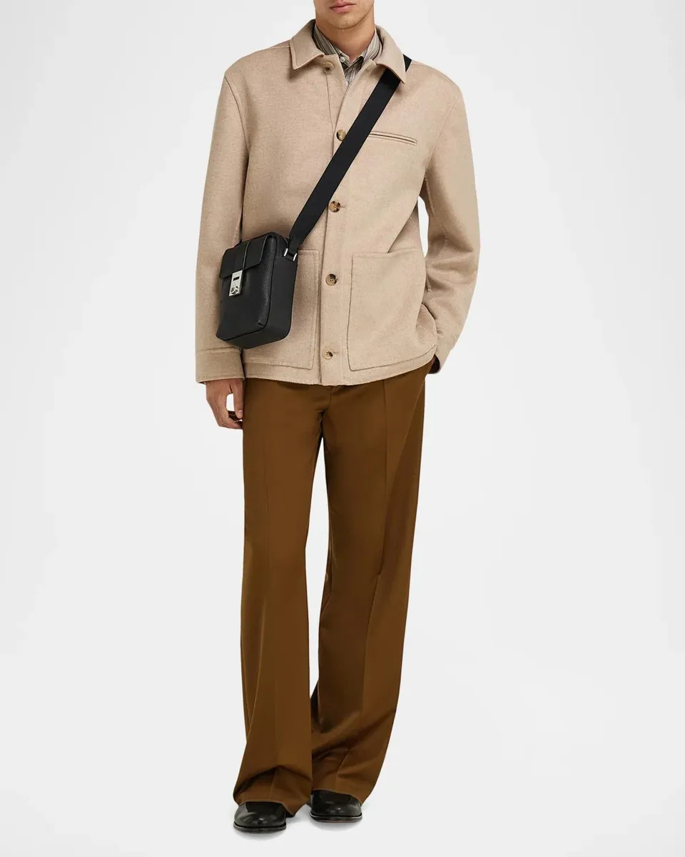 Ferragamo Men's Hug Buckle Leather Crossbody Bag | Thumbnail 5