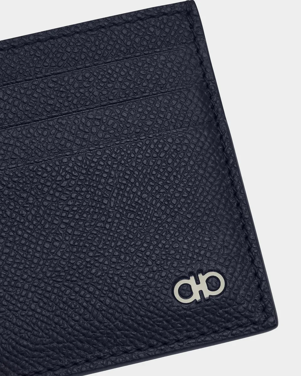 Ferragamo Men's Micro-Gancio Leather Card Holder | Thumbnail 4