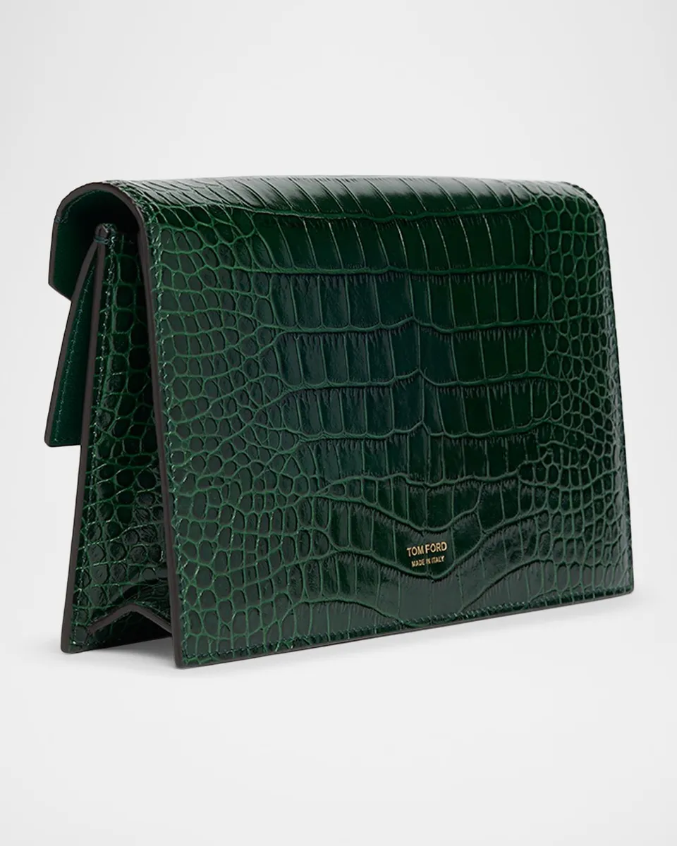 Tom Ford Small Croc-Embossed Leather T-Clasp Clutch Bag | Thumbnail 3 Tom Ford Small Croc-Embossed Leather T-Clasp Clutch Bag | Thumbnail 3