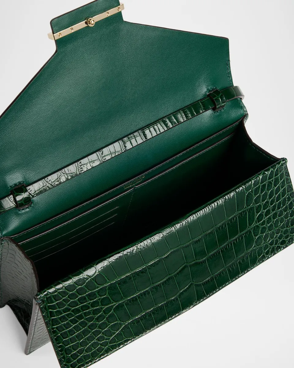 Tom Ford Small Croc-Embossed Leather T-Clasp Clutch Bag | Thumbnail 4 Tom Ford Small Croc-Embossed Leather T-Clasp Clutch Bag | Thumbnail 4