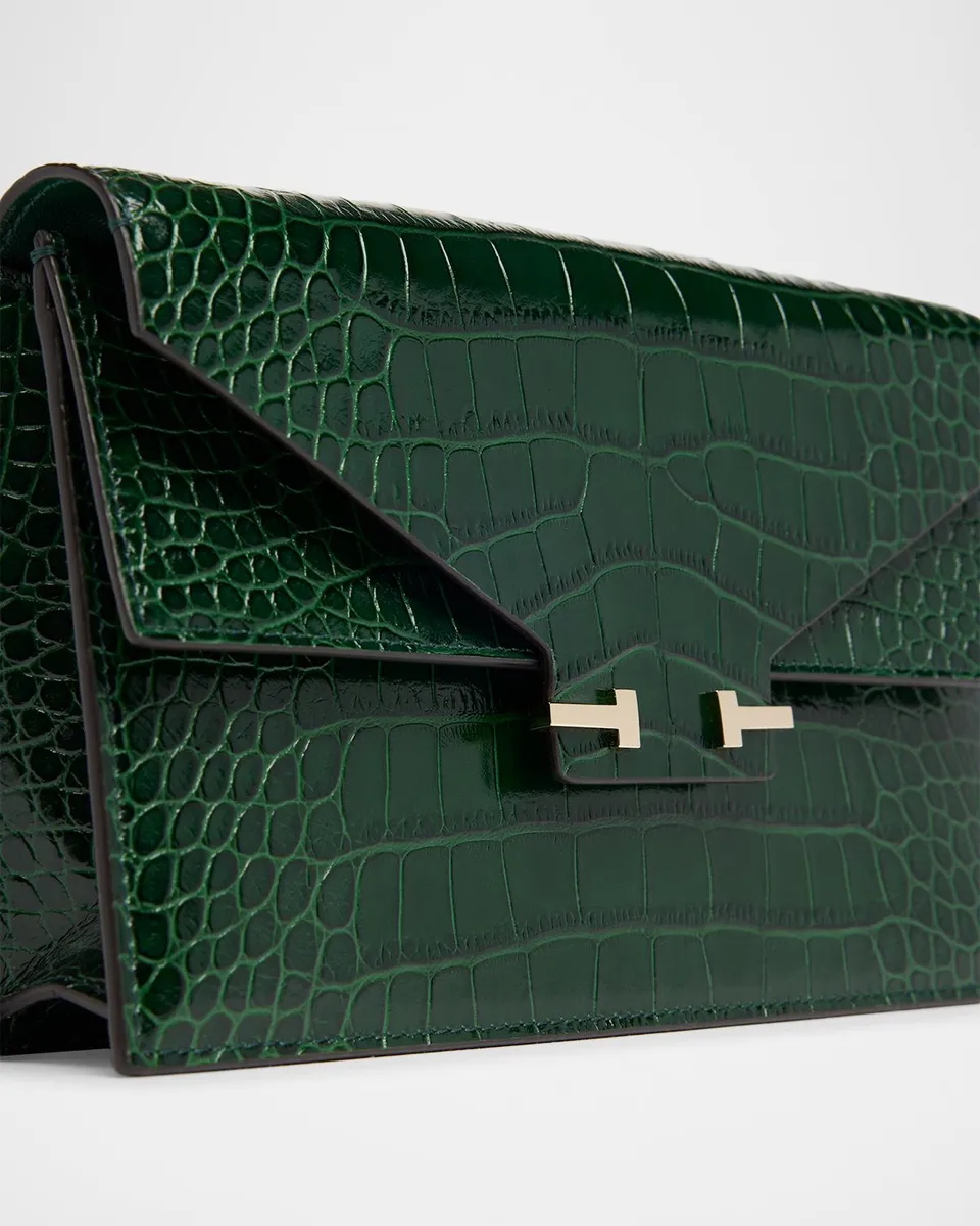 Tom Ford Small Croc-Embossed Leather T-Clasp Clutch Bag | Thumbnail 6 Tom Ford Small Croc-Embossed Leather T-Clasp Clutch Bag | Thumbnail 6