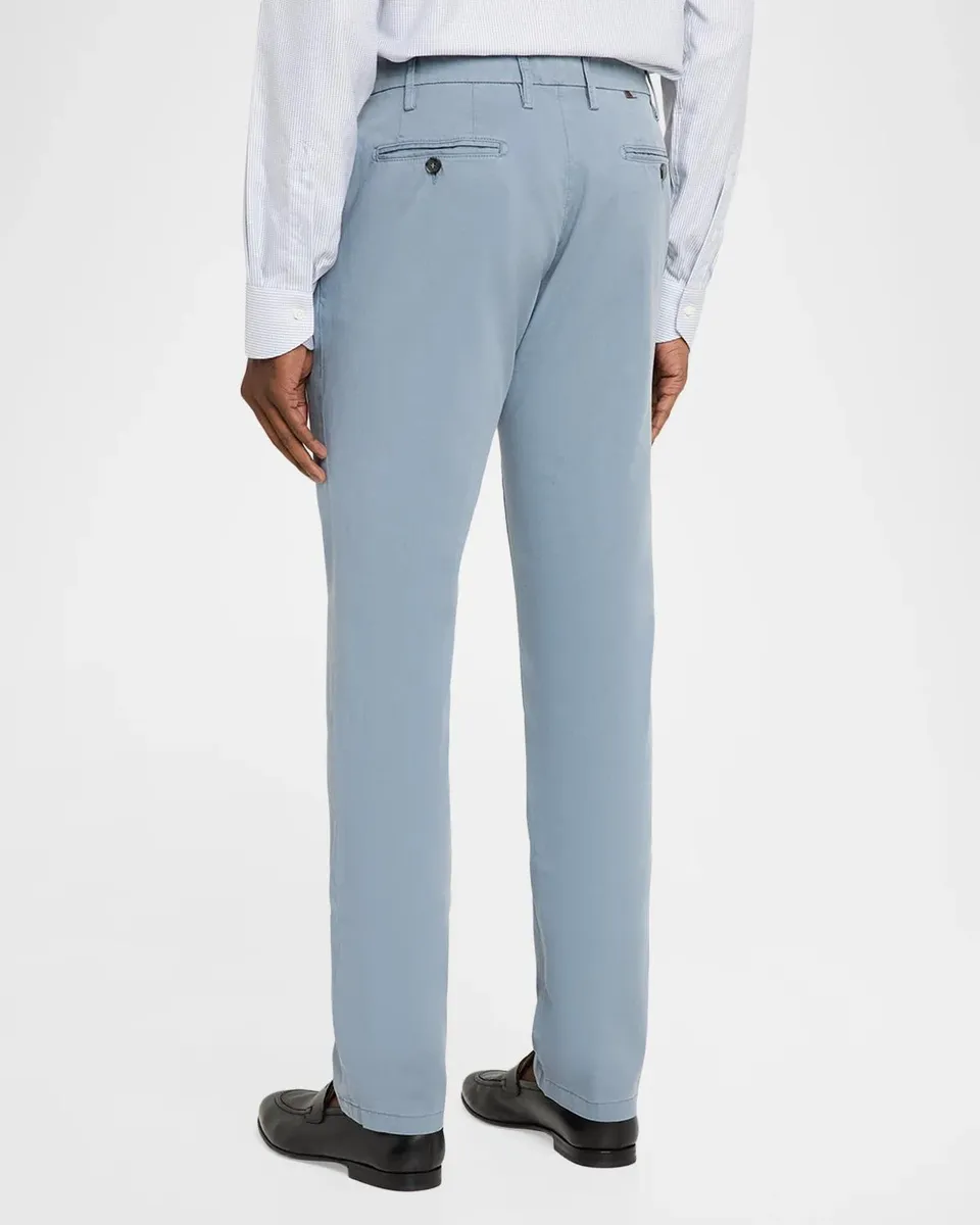Canali Men's Cotton Twill Flat-Front Trousers | Thumbnail 3