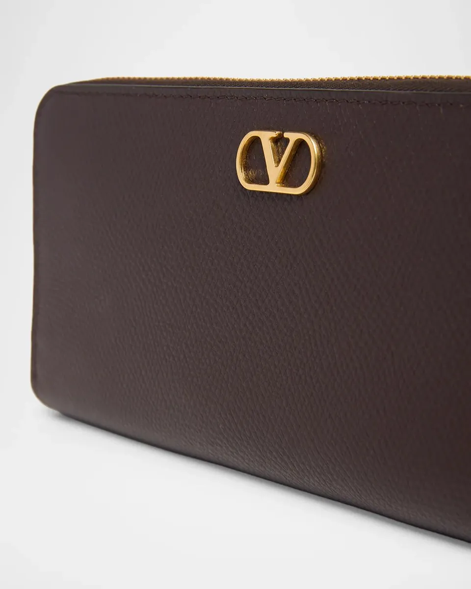 Valentino Garavani V-Logo Signature Leather Long Wallet | Thumbnail 4 Valentino Garavani V-Logo Signature Leather Long Wallet | Thumbnail 4