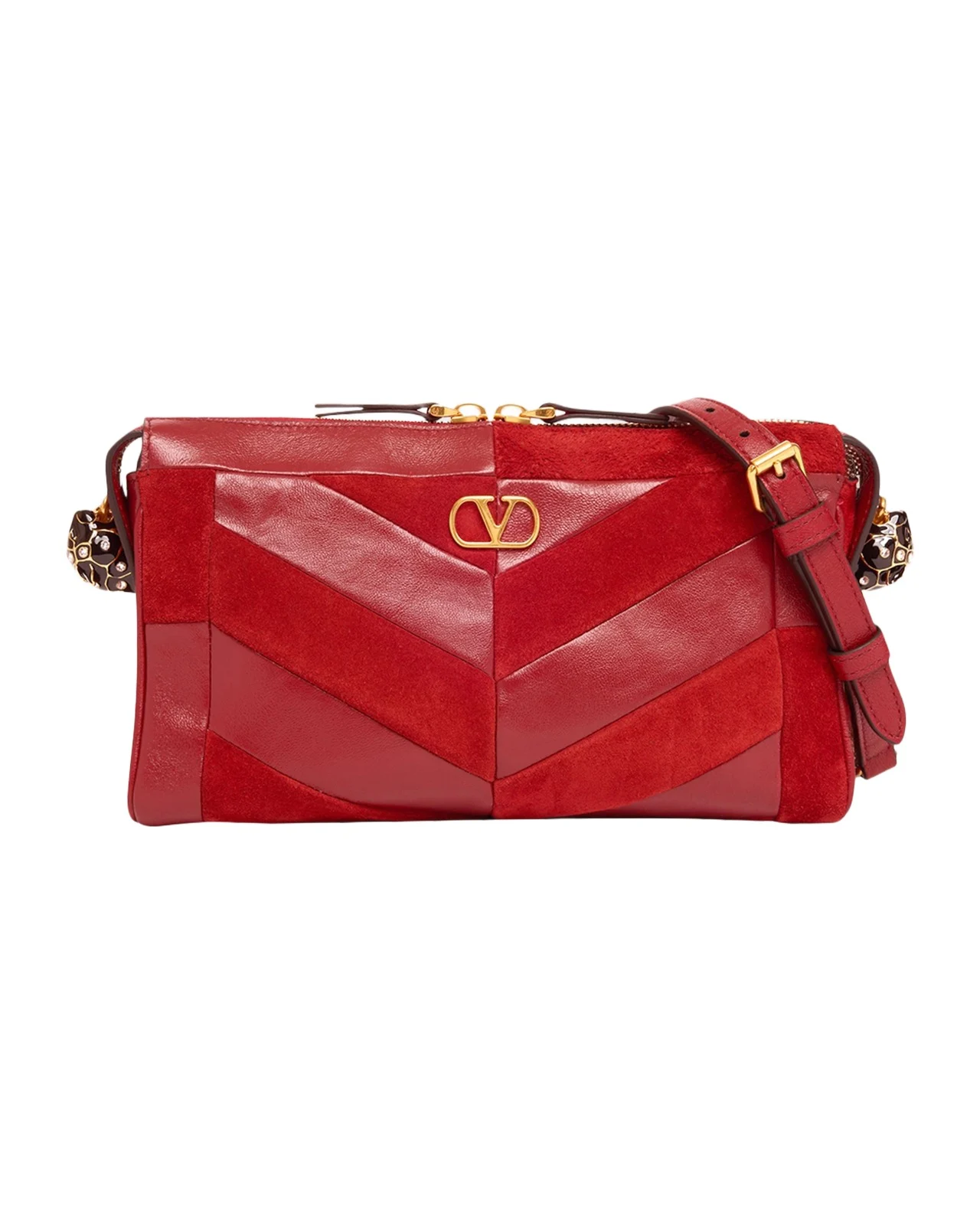 Valentino Garavani Panthea Small Patchwork Chevron Shoulder Bag