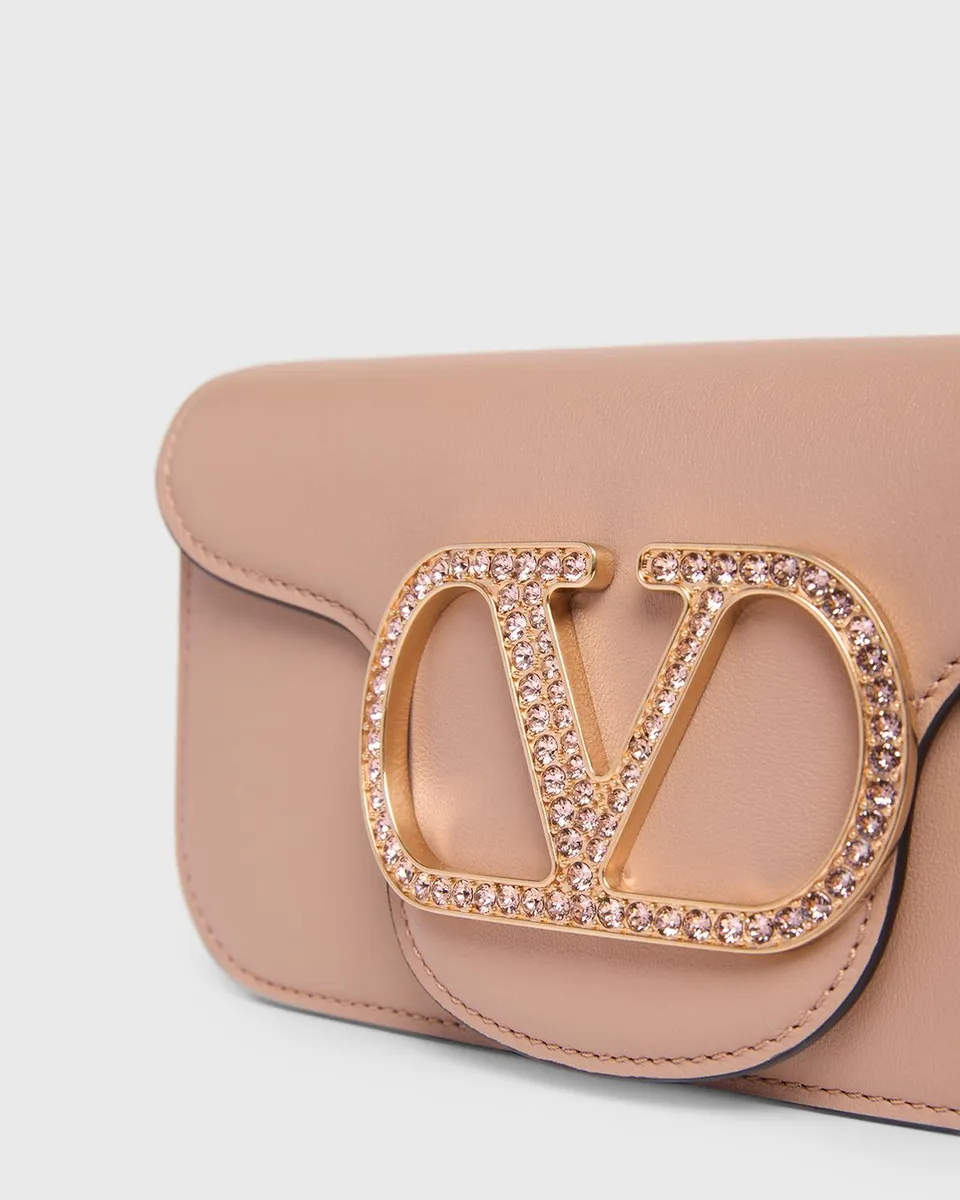 Valentino Garavani Loco Crystal VLogo Leather Shoulder Bag | Thumbnail 6 Valentino Garavani Loco Crystal VLogo Leather Shoulder Bag | Thumbnail 6