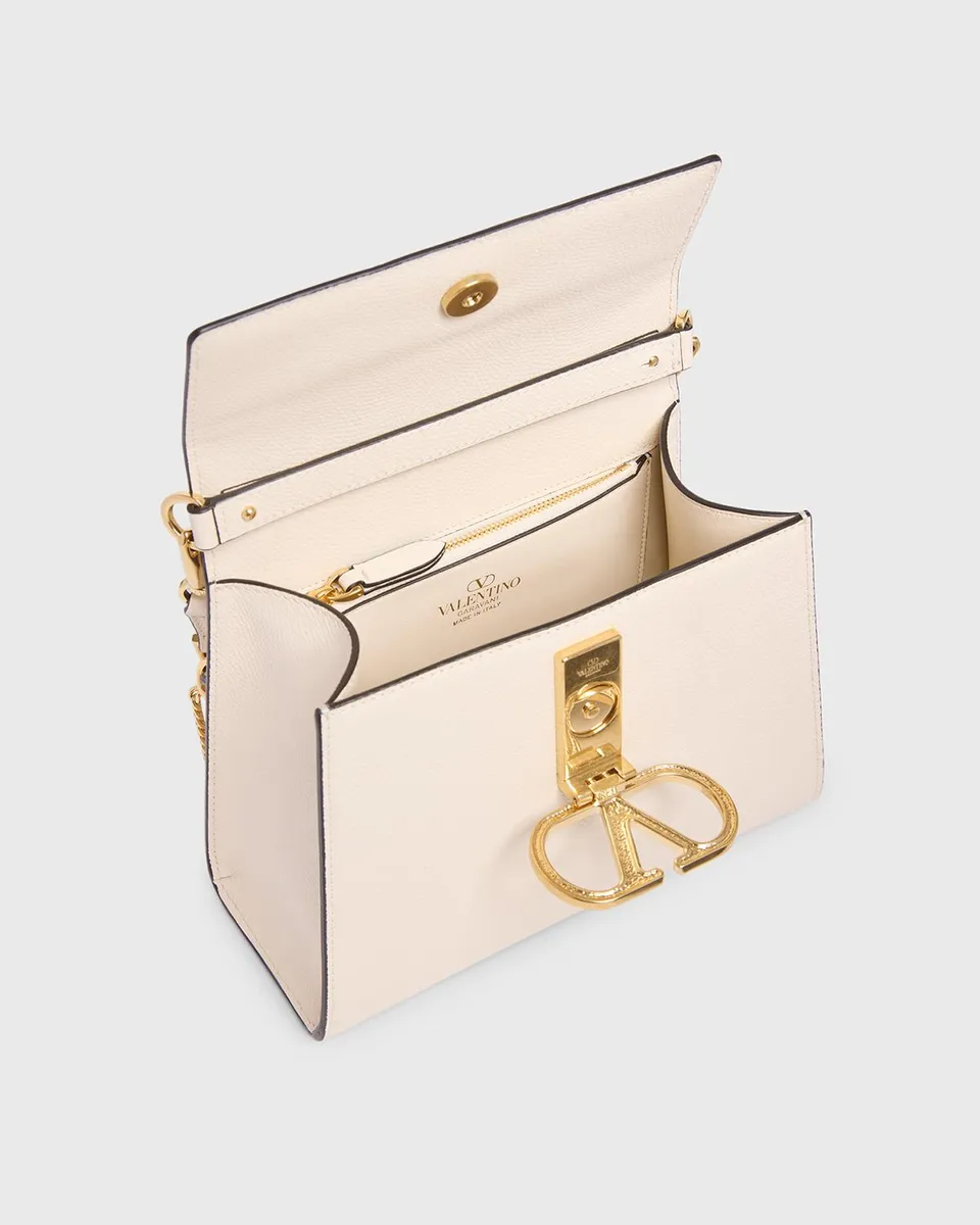 Valentino Garavani Small Crystal VLogo Leather Top-Handle Bag | Thumbnail 4 Valentino Garavani Small Crystal VLogo Leather Top-Handle Bag | Thumbnail 4