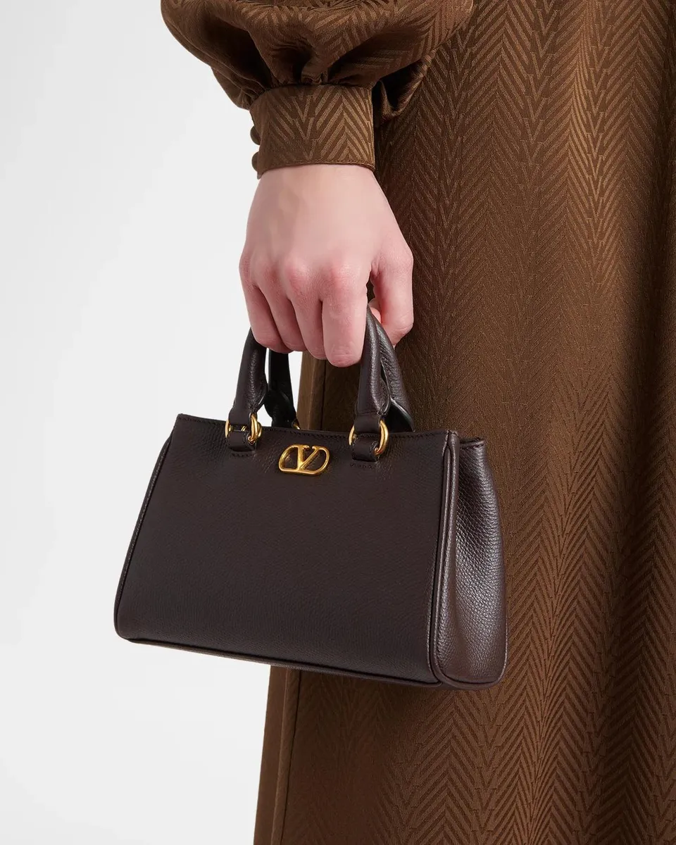 Valentino Garavani Mini VLogo Signature Leather Top Handle Bag | Thumbnail 2
