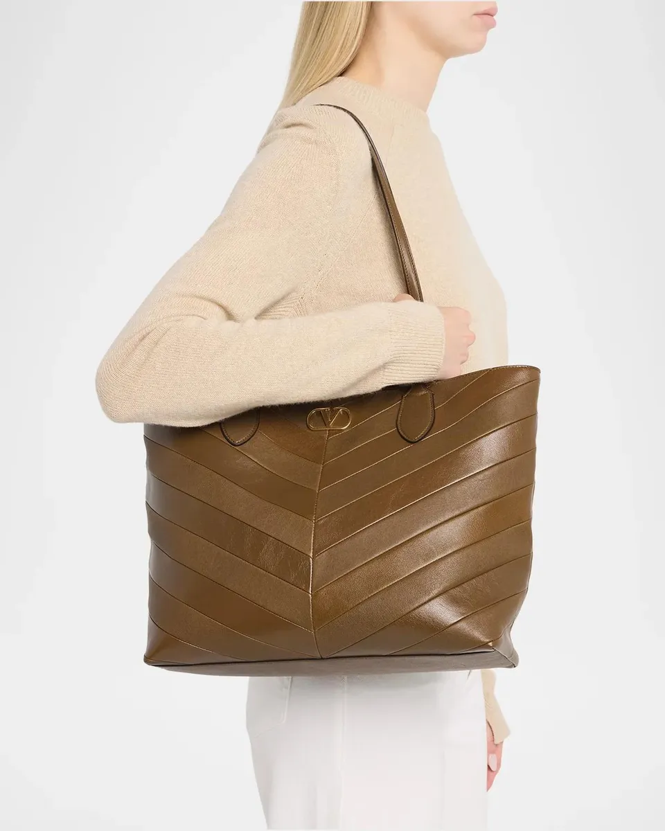 Valentino Garavani Panthea Medium Chevron Leather Tote Bag | Thumbnail 2