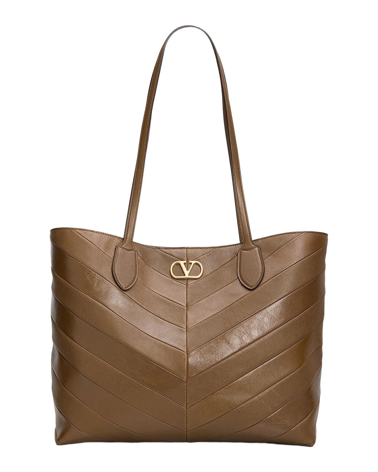 Valentino Garavani Panthea Medium Chevron Leather Tote Bag
