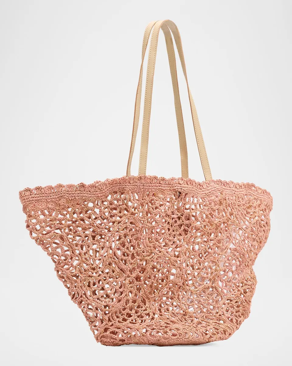 BTB Los Angeles Lacera Woven Raffia Tote Bag | Thumbnail 3