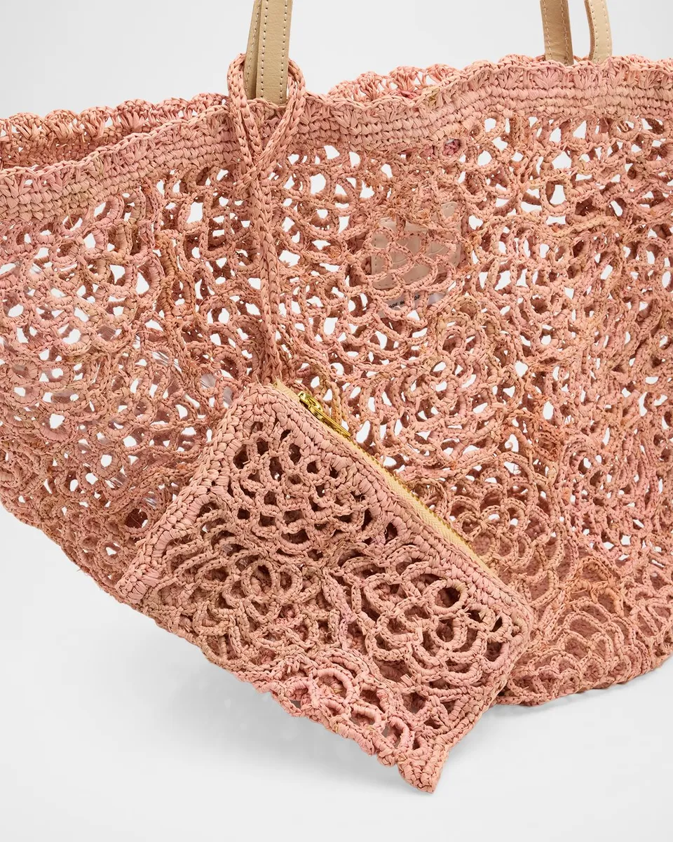 BTB Los Angeles Lacera Woven Raffia Tote Bag | Thumbnail 5