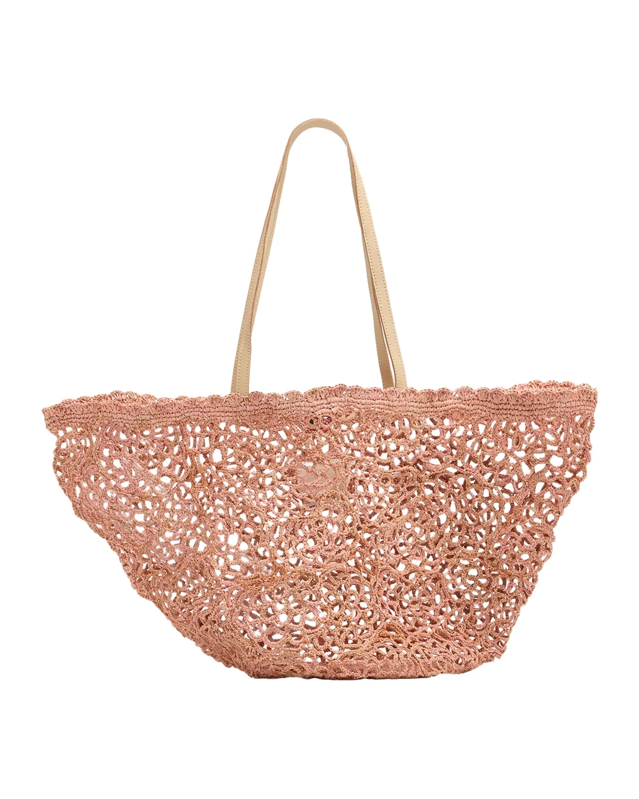 BTB Los Angeles Lacera Woven Raffia Tote Bag