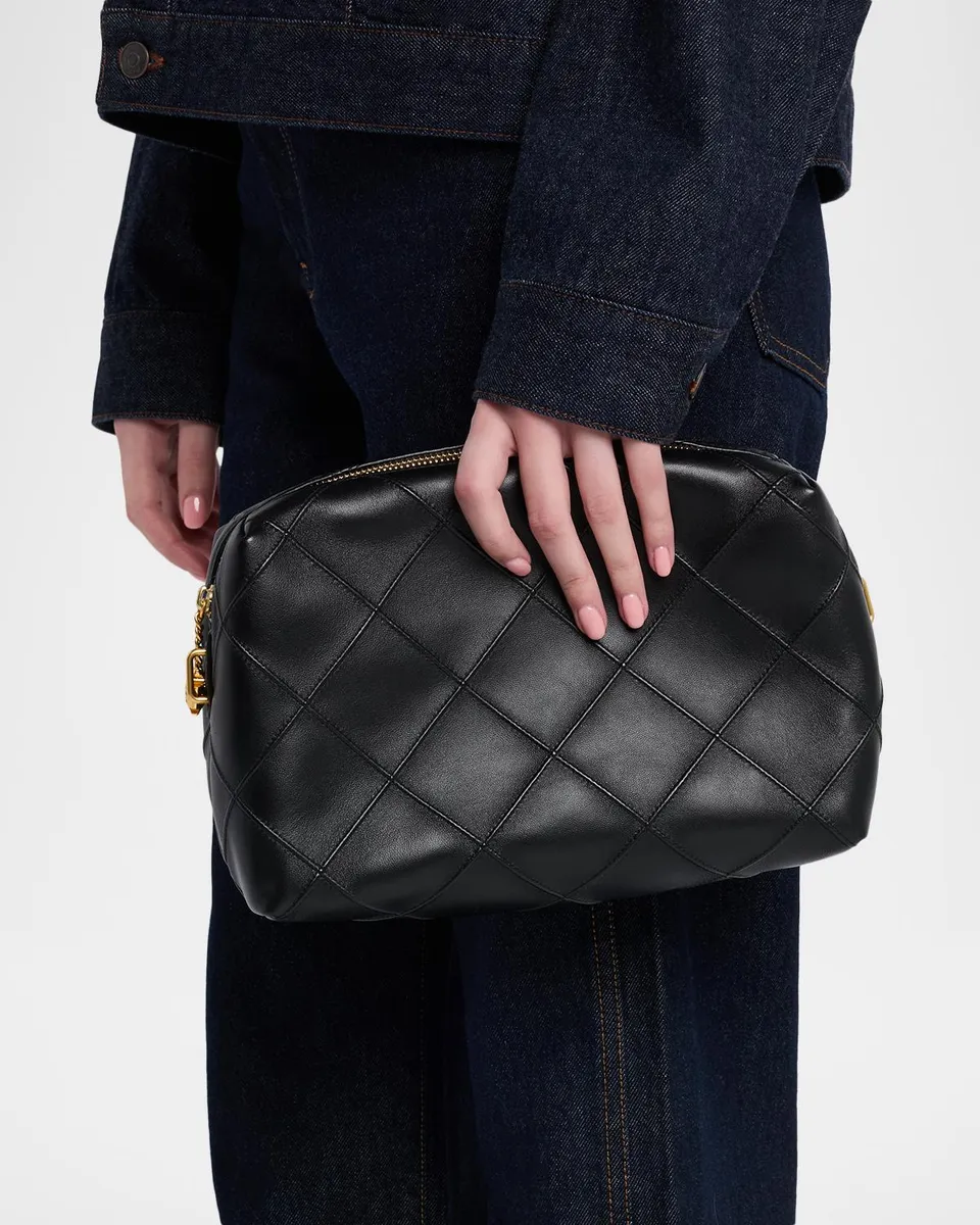 Tory Burch Fleming Large Quilted Leather Soft Pouch Bag | Thumbnail 2 Tory Burch Fleming Large Quilted Leather Soft Pouch Bag | Thumbnail 2