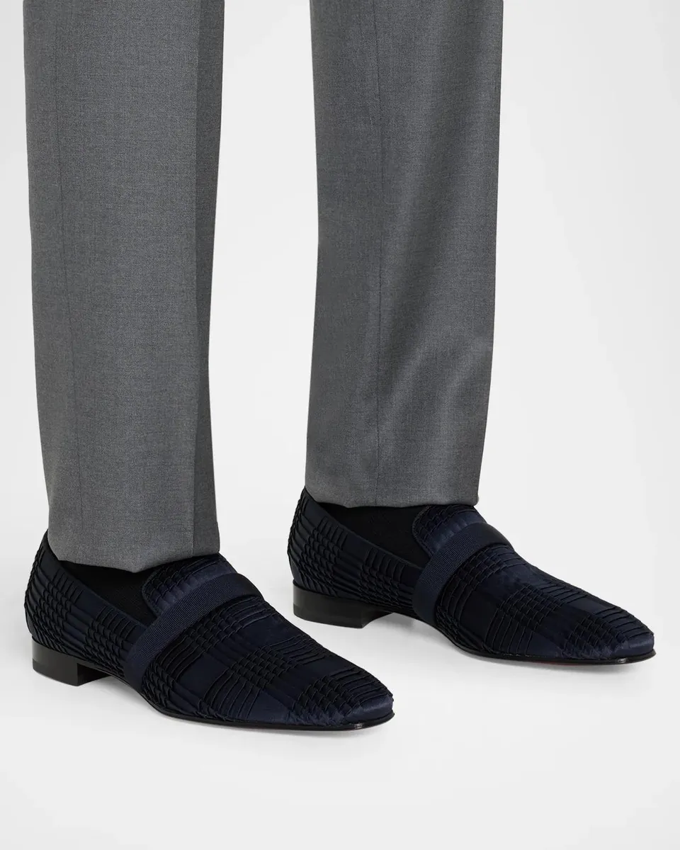 Christian Louboutin Men's Dandydeco Pleated Satin Loafers | Thumbnail 2 Christian Louboutin Men's Dandydeco Pleated Satin Loafers | Thumbnail 2