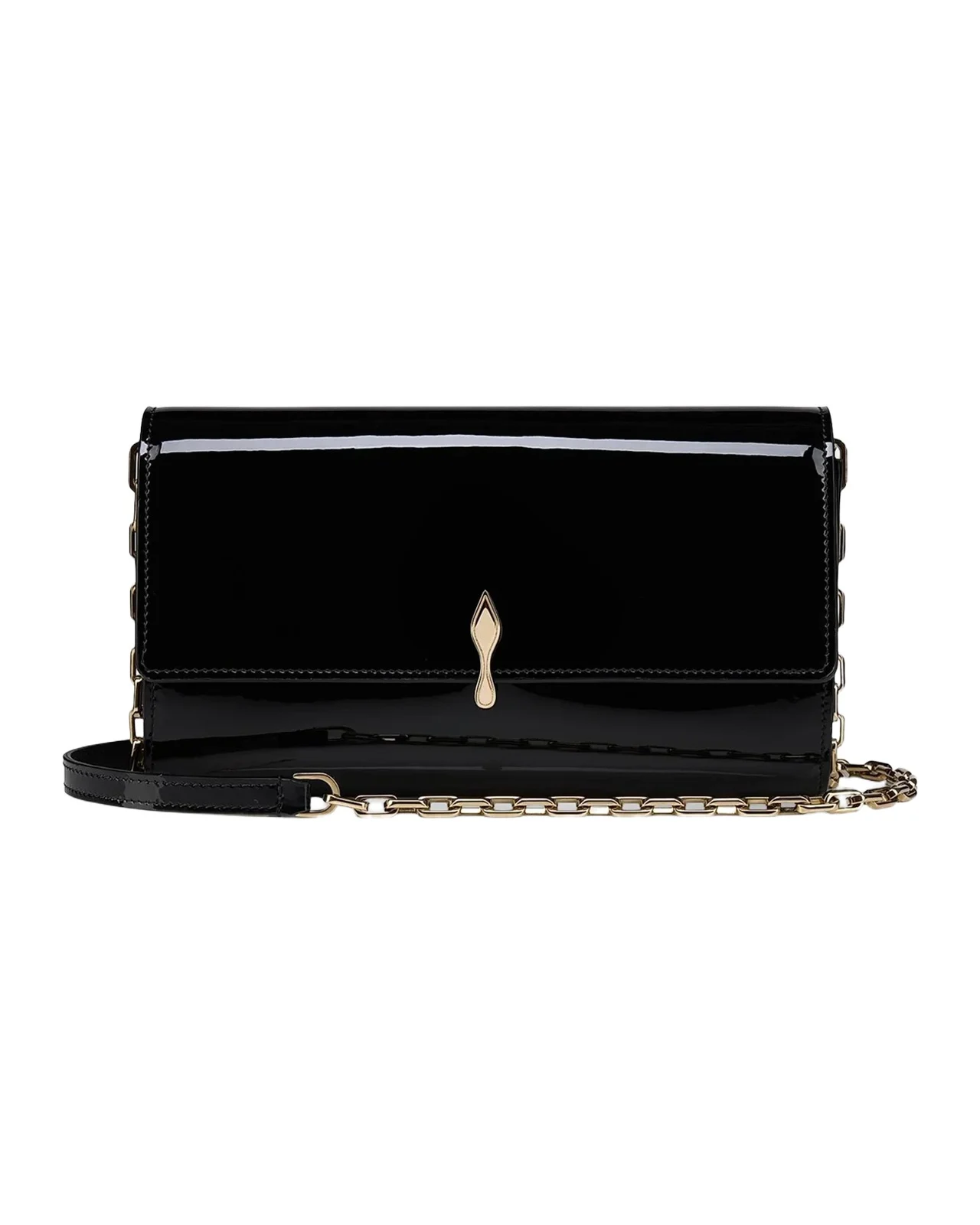 Bettina Wallet on Chain in Glossy Leather