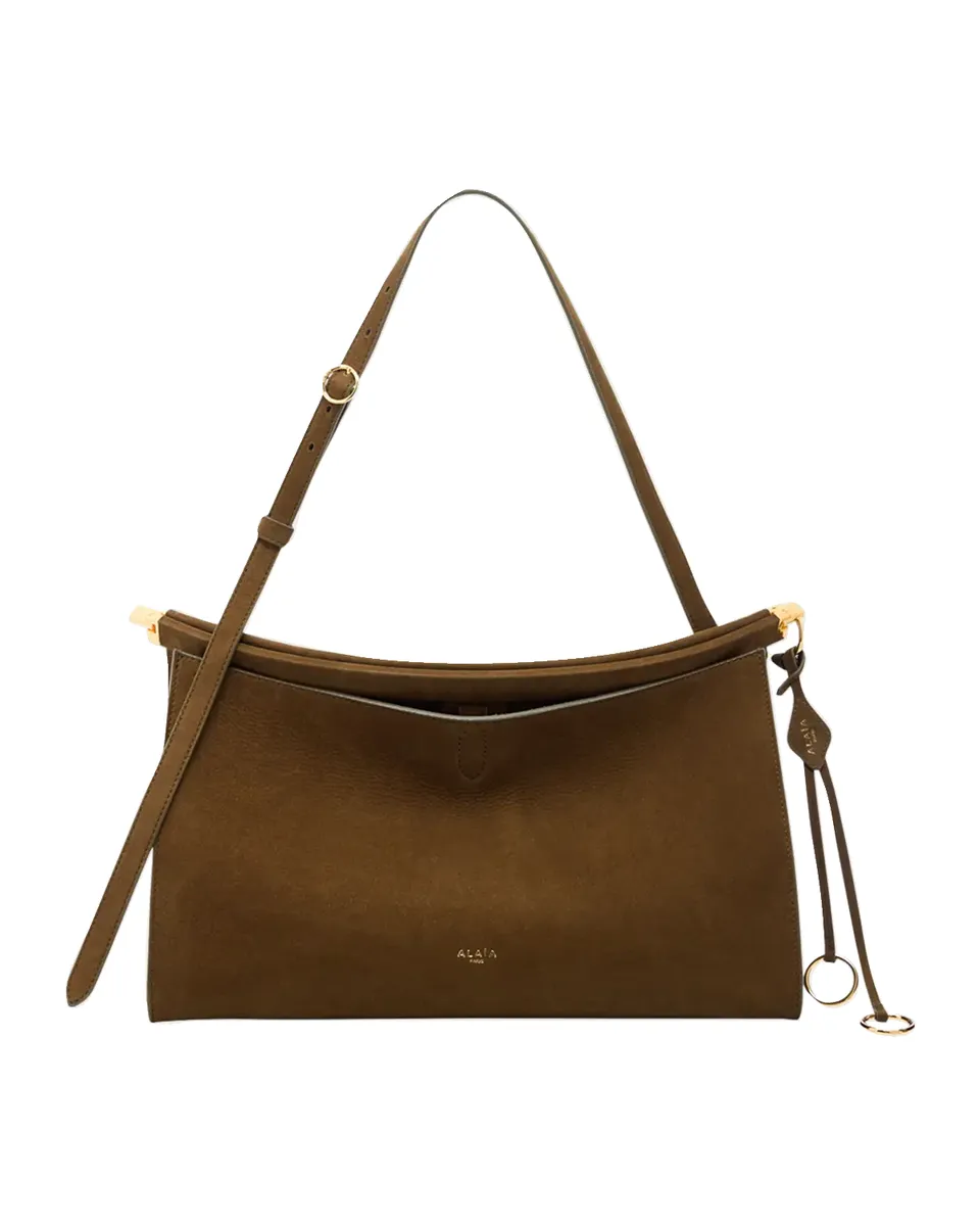 Alaïa Le Click Large East-West Suede Shoulder Bag | Thumbnail 2 Alaïa Le Click Large East-West Suede Shoulder Bag | Thumbnail 2
