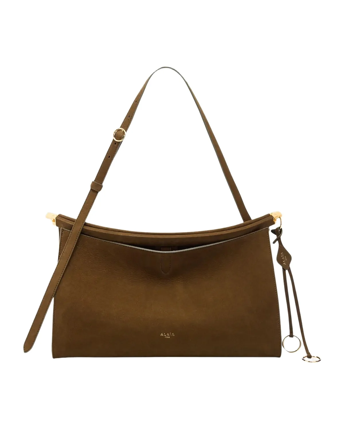 Le Click Large East-West Suede Shoulder Bag Le Click Large East-West Suede Shoulder Bag
